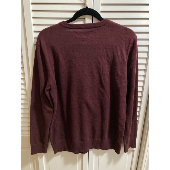 Hawker Rye 95/5 Cotton Cashmere Blend Maroon Red Mens Crewneck Sweater Size M - Picture 2 of 4